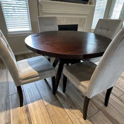 Ashley Furniture Wood Round Dinning Table - 4 Chairs