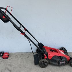 Craftsman Battery Push Lawn Mower + 2 Batteries And Charger 