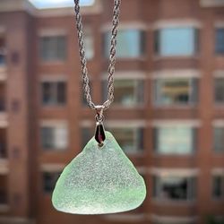 Sea Glass Sterling Silver Necklace 