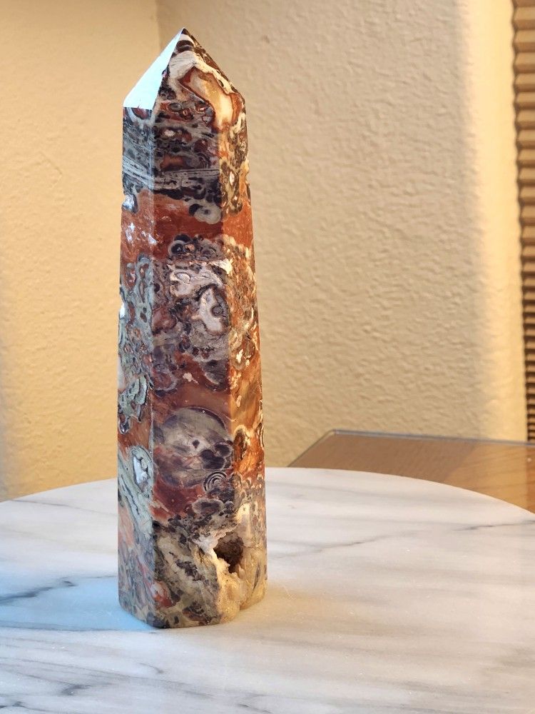 1.27 Lbs (577g) Duzy Money Agate Tower Quartz Crystal