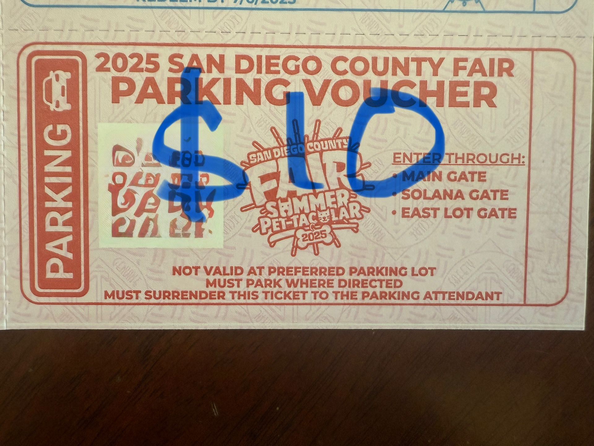 Del Mar Fair Parking Voucher