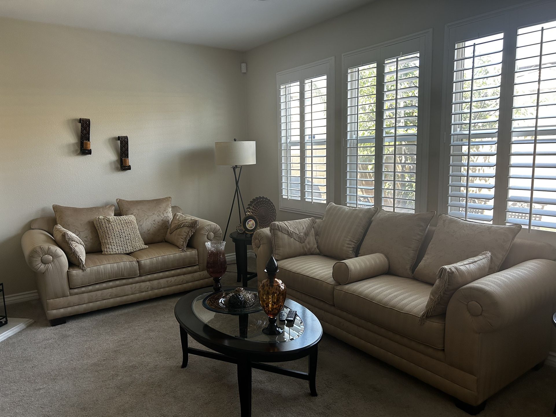 Elegant Sofa And Loveseat Set, Neutral Color