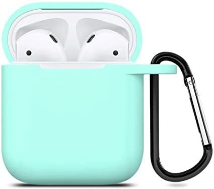 AirPods Silicone Case 1& 2 + Keychain Protective Case Color Sky Blue