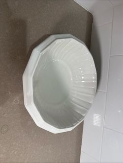 White Ceramic Octagonal Serving Bowl