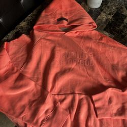 Essential “fear of god” coral hoodie 