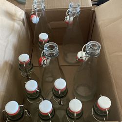 2 Swing‑Top Glass Bottles – Great for Brewing, Syrups, Oils