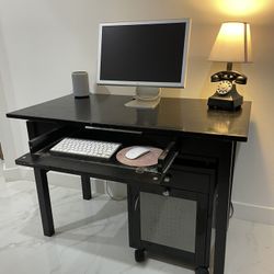 Beautiful Wooden Desk And Filing Cabinet On Wheels Study Office Keyboard Shelf Desk Living room