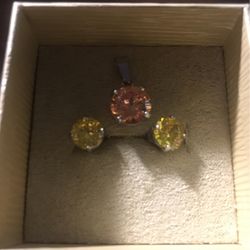 Citrine Earring & Pendant Set 