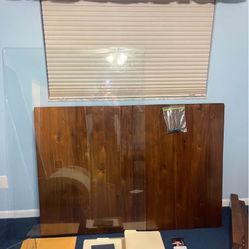 Beautiful wood Dining Table with Glass top and 6 chairs