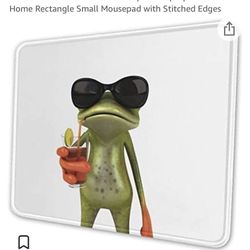 Cute White Gaming Mouse Pad Funny Frog 10x12 inch for Wireless MousePads Gamer Computer Laptop PC Office Home Rectangle Small Mousepad with Stitched E