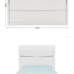 White Dresser and Twin Bed | Gavetero y Cama Twin Blanca