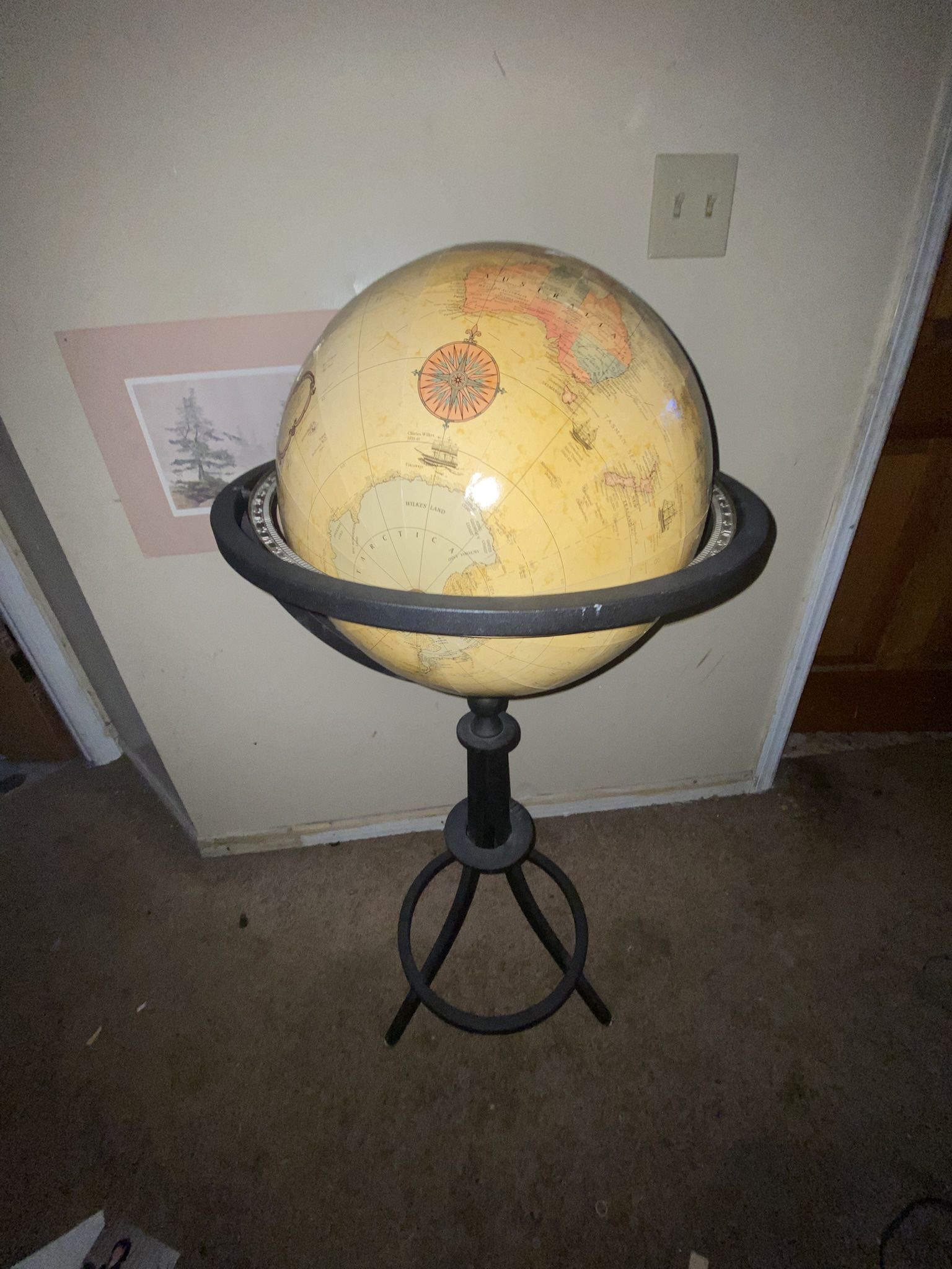 Globe With Cast Iron Stand