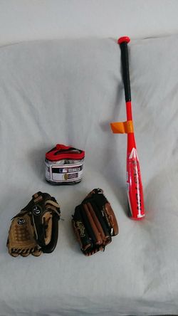 Bat, gloves, bundle.