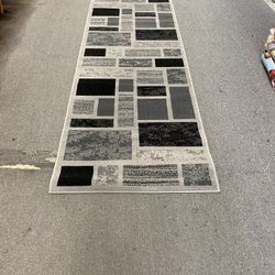 3x12 Area Rugs Carpet Rugs Runner Modern Design Thick Colors Gray Black
