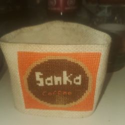 Handmade Needlepoint Sanka Holder/Sleeve 