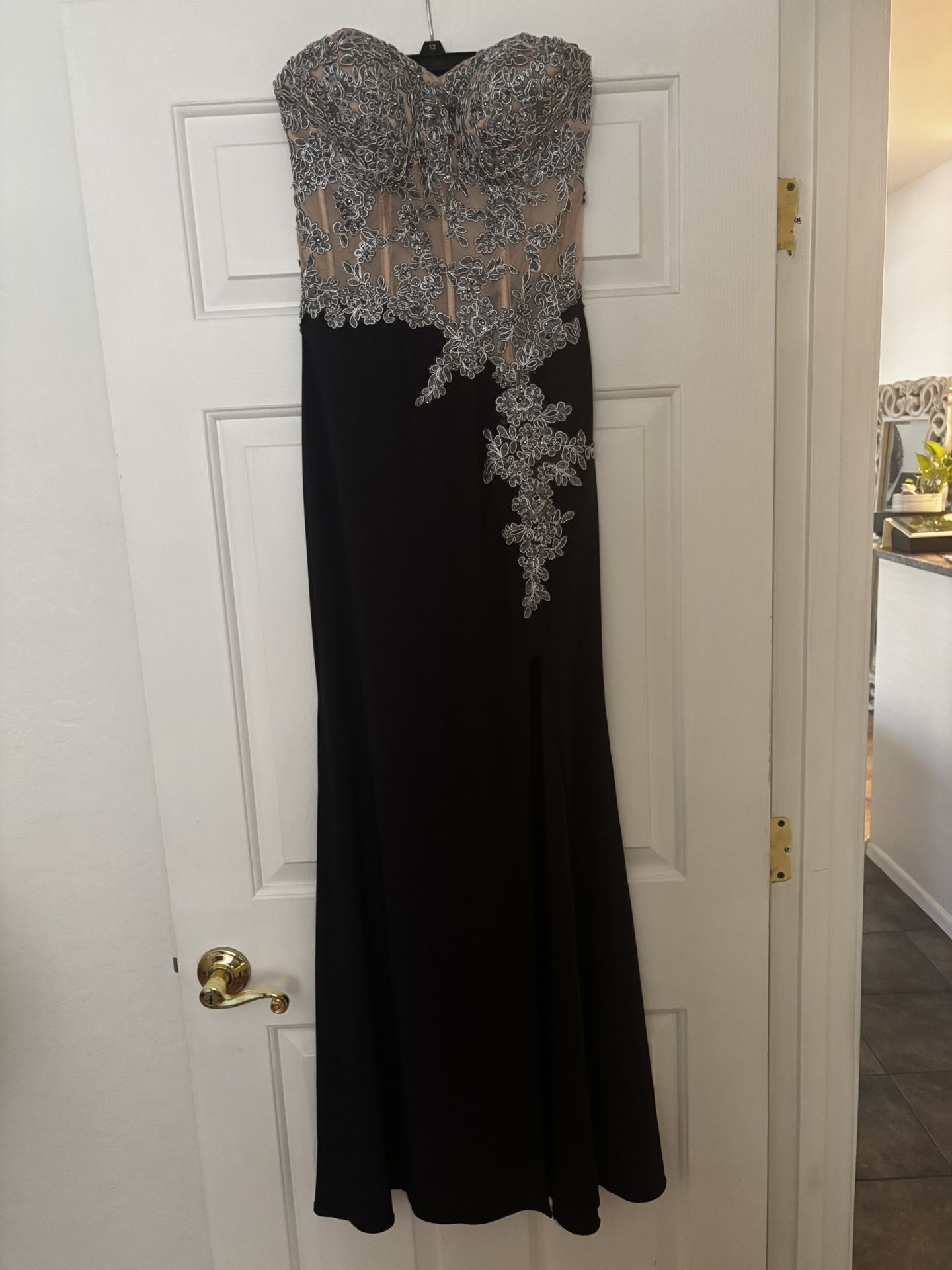 Special Occasion Gorgeous Elegant Long Black Dress Size S