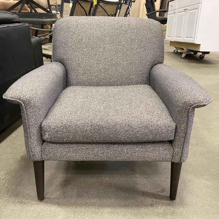 Dark Grey Tweed MCM Style Accent Chair