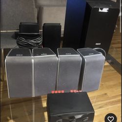 7 RCA Speaker Lot With Control Box - Subwoofer, Set Of 4, Set Of 2 RTD255 RTD317