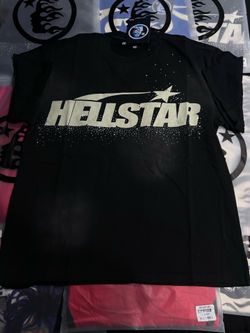 White Hellstar Shirt With Ring Stones