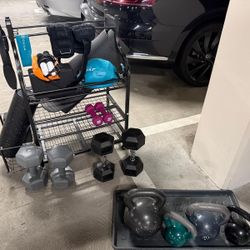 Home Gym Set – Gorilla Bow System Dumbbells, Kettlebells, Gorilla Mat, Yoga & More (see all pics!!) Everything is in perfect condition.