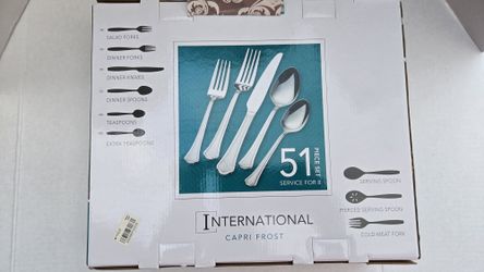51 Piece Stainless Steel Flatware Set Silverware Utensil Set Service for 8
