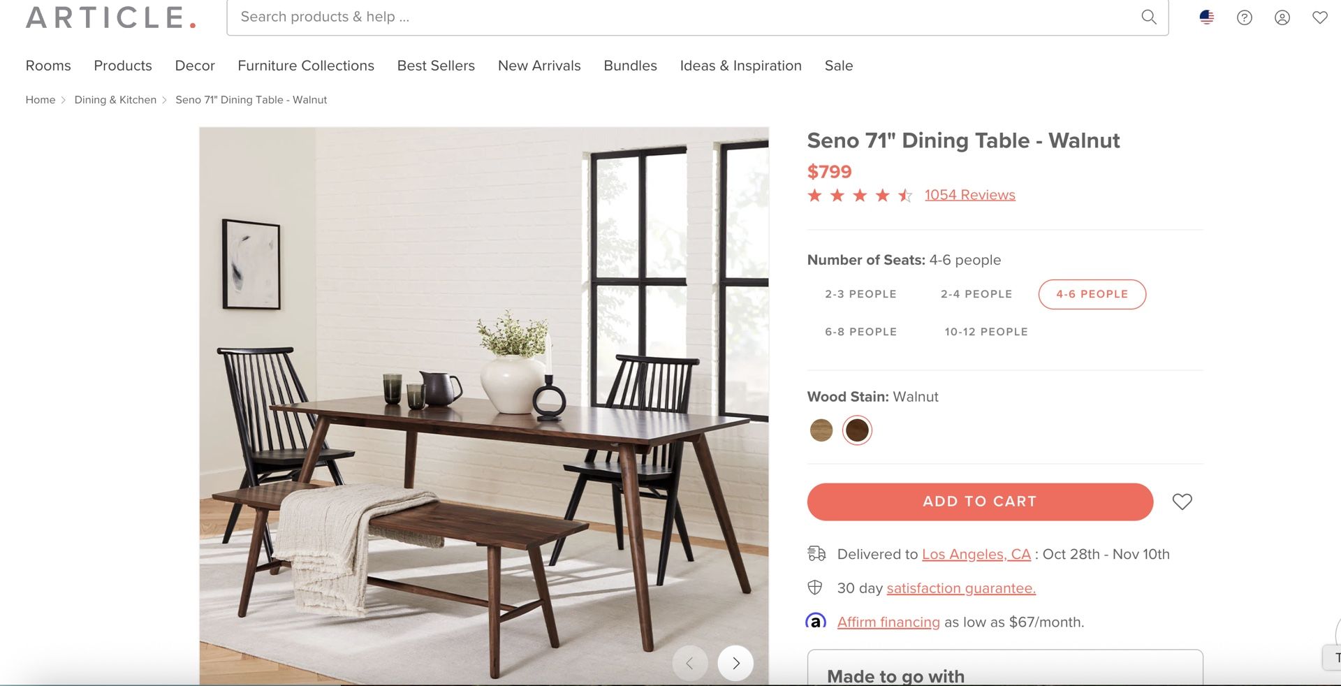 Article - “Seno” Dining Table (Table Only) 71”