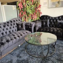 New Tufted Sofa And Loveseat 