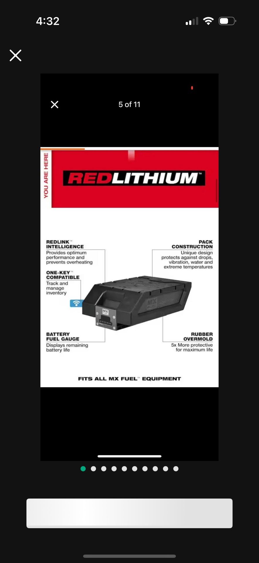 Milwaukee MX FUEL Lithium-lon REDLITHIUM XC406 Battery Pack