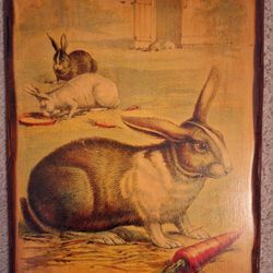 Vintage Wooden Rabbit Sign