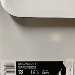 Jordan Zion 1 Duke Size 13 BRAND NEW 