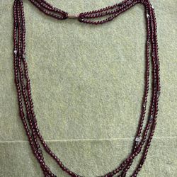 Garnet 3 Strand Necklace 