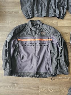 Harley Davidson Matching Riding Gear / Jackets Sz. XL & M w/ Rain Jackets With Removable Outer Layer/Lining, All Weather, Muti Functional SEE DESCRIPT