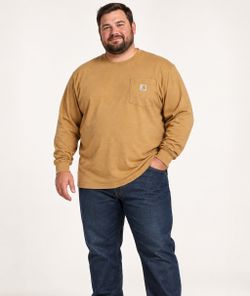 Carhartt Men's 2XL Yellowstone Heather Heavyweight Long Sleeve Work Tee K126