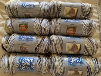 8 I Love this Yarn print crochet knit