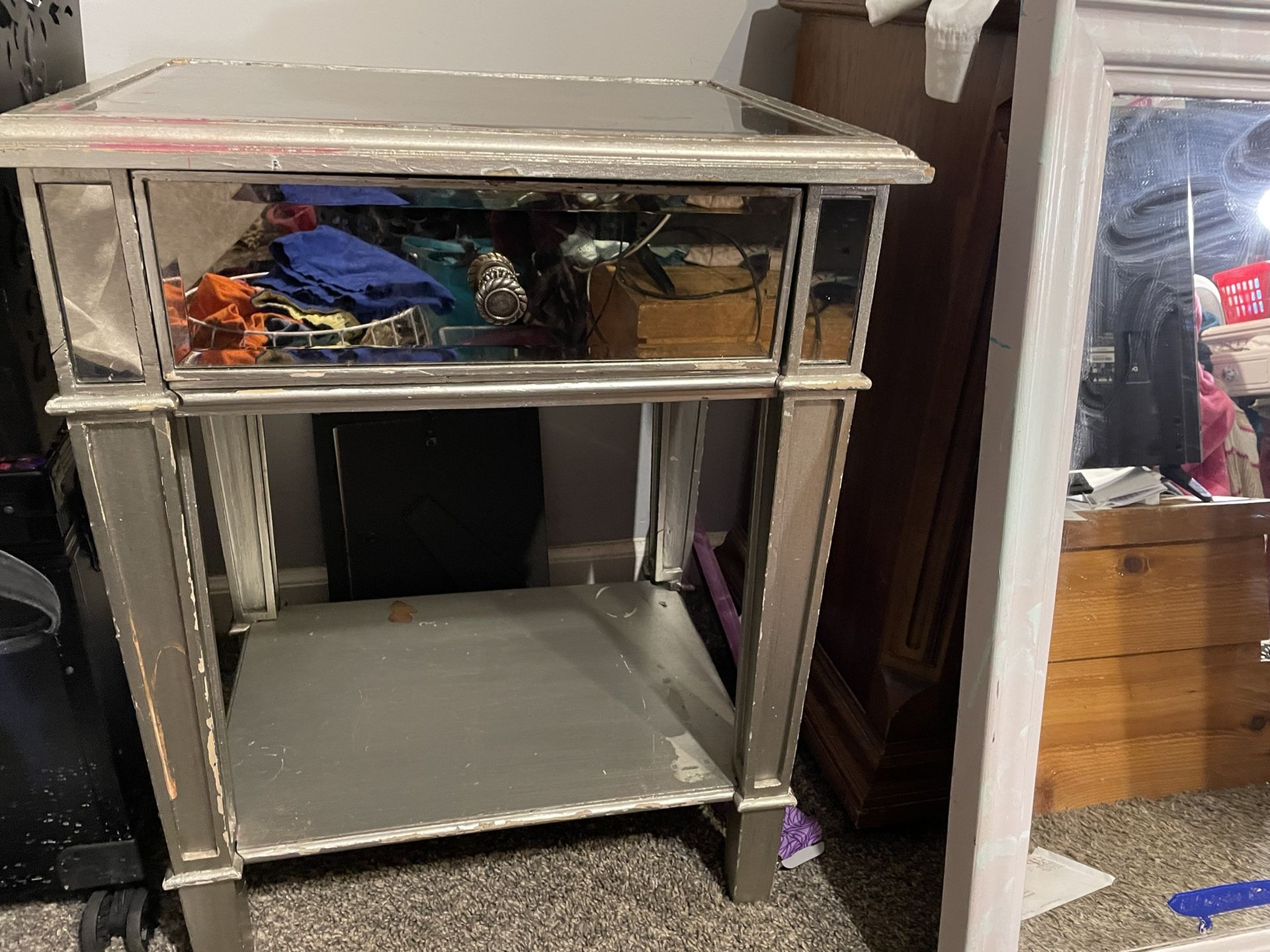 Mirrored Vanity Or End Table