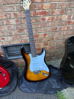 Rockjam Sunburst Electric Guitar with Gig Bag