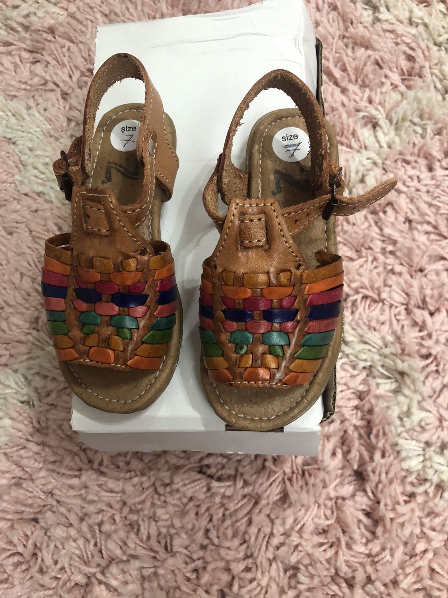 New Sz 7 Toddler Huarache Sandals. X-posted