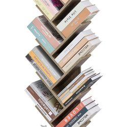 New in box 10 Tier Tree Bookshelf, 10 Shelf Bookcase, Free Standing Tree Bookcase, Display Floor Standing Shelf for Books, Book Organizer Shelves for 