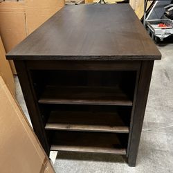 Coffee Brown Table W Cabinet