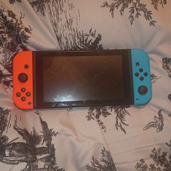 Nintendo Switch with Neon Blue and Neon Red Joy-Con - game console