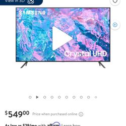 Samsung 55” UHD 4K Smart TV 