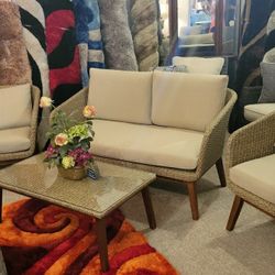 Outdoor Loveseat + 2 chairs + Table