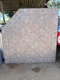 Ceramic tile hearth pad steel frame