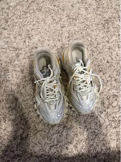 Balenciaga Cream White and Pale Yellow Track Sneakers