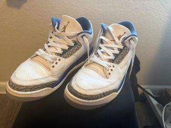 Nike Air Jordan 3 Retro Wizards White Blue Men’s Size 9.5