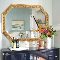 Large Octagonal Gold Ornate Wall Mirror