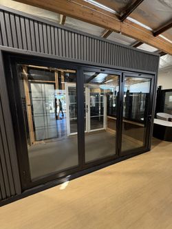 Black Aluminum Folding Patio Door