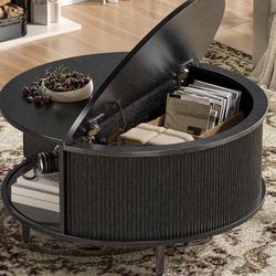 Black Round Coffee Table 