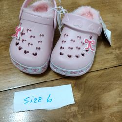 Girls Pink Clogs New Size 6
