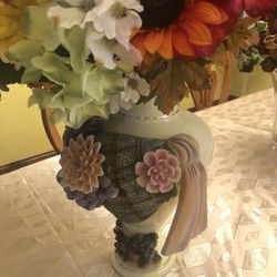 Vase With Fake Decorations Flowers 
